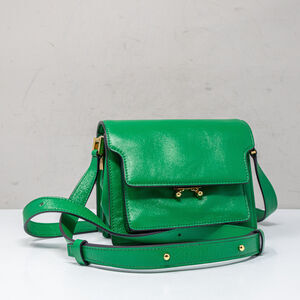 Marni Trunk Soft Mini Sea Green Leather Crossbody Bag